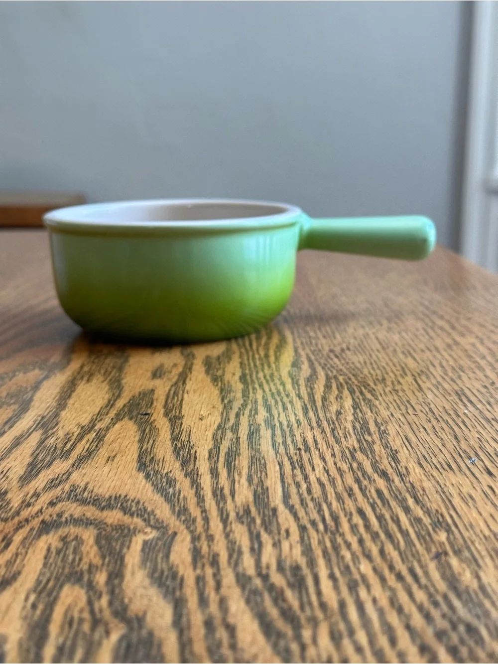 Le Creuset (Bamboo) Green Ceramic Soup Crock with Handle